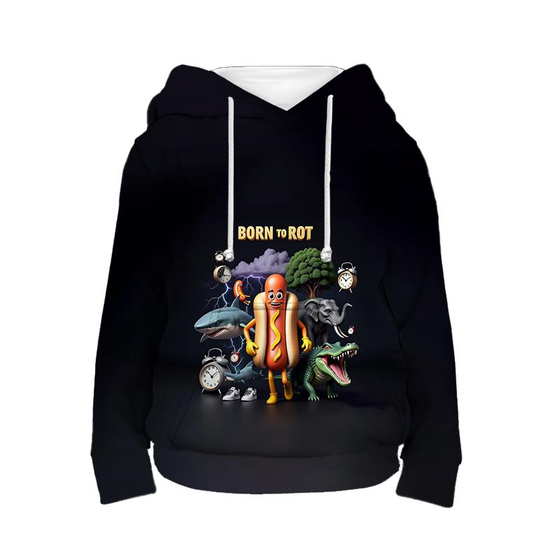 

Tung Tung Tung Sahur Худі Італійський Маразм Дитячий одяг Тралалеро Тралала Дитячий спортивний світшот для хлопчиків та дівчаток Пуловер 150 фіолетовий