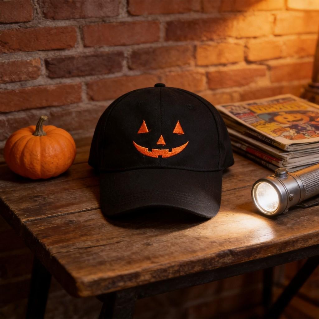 Pumpkin Skull Baseball Cap With Sun Protection For Halloween And Street Style