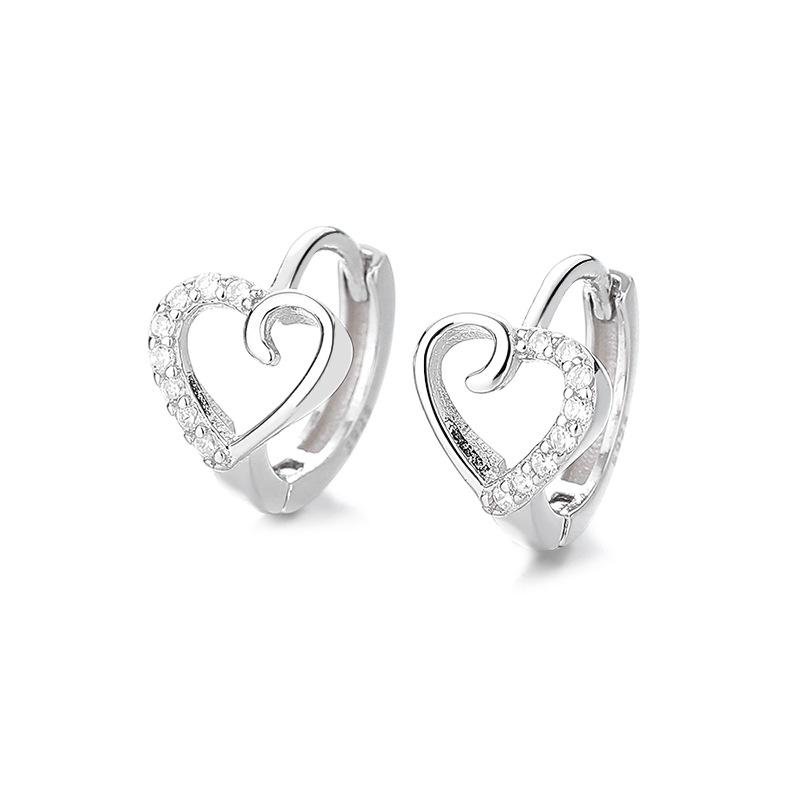 Sterling Silver French Love Temperament Commuter Stud Earrings Female Simplicity High Sense Internet Celebrity Earrings Earrings Versatile