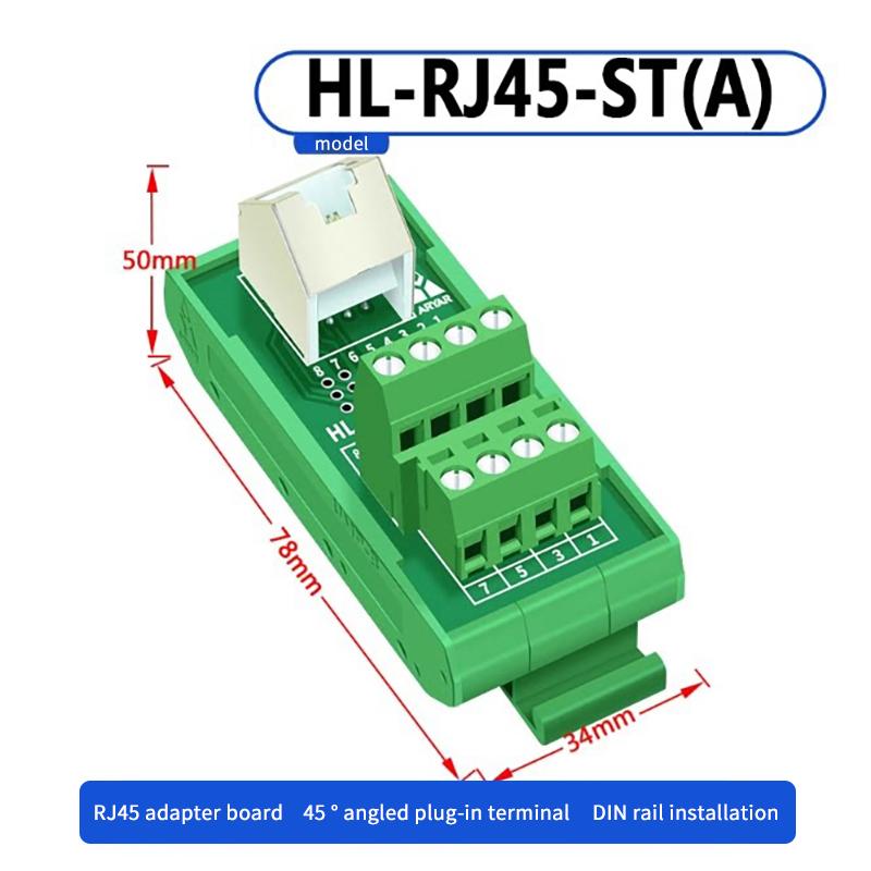 Rj45 Adapter Terminal Cat5E Cat6 Adapter Board Network Port Din35 Guide Rail Installation Accessories