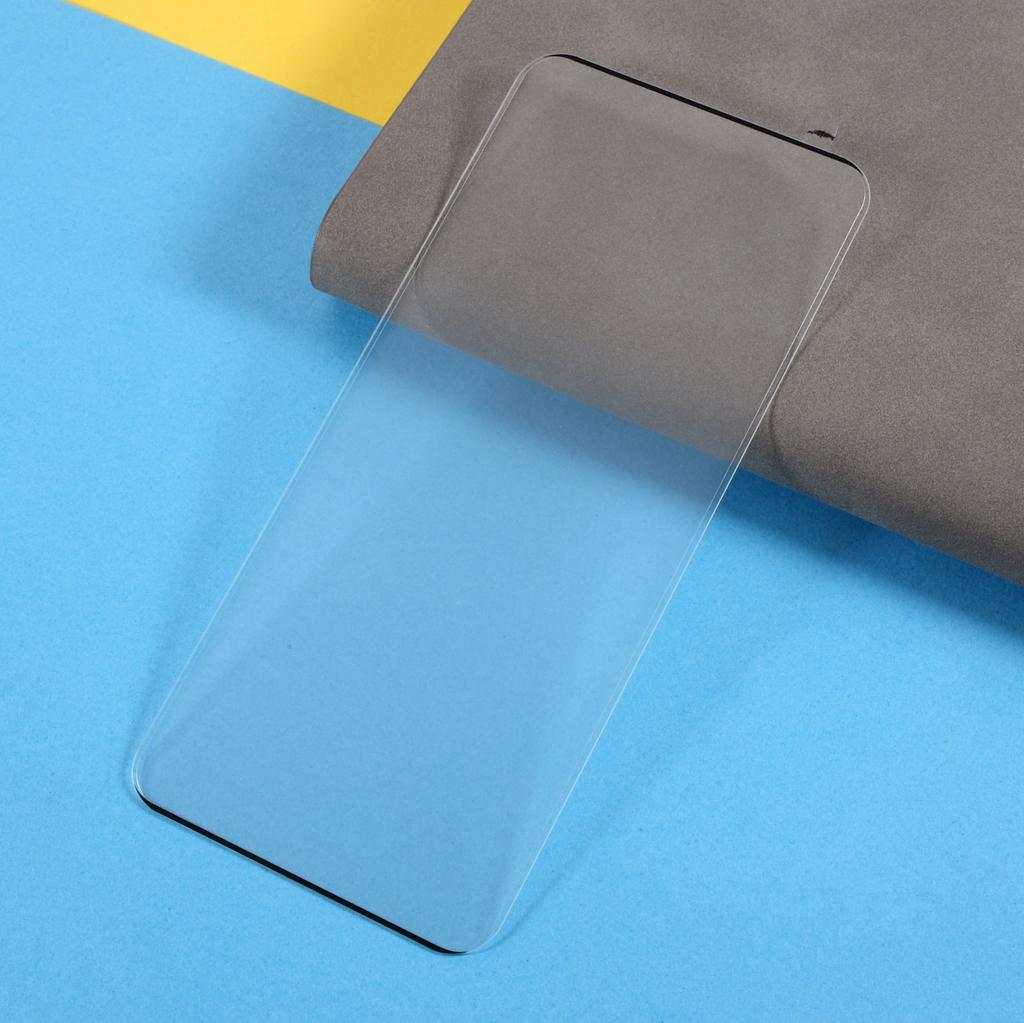 Full Screen Coverage Silk Printing Tempered Glass Film Screen Protector Support Fingerprint Unlock for OnePlus 9 Pro/10 Pro [Side Glue]