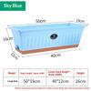 1Pcs Outdoor Indoor Plant Pot Rectangle Plastic Flower Box With Drainage Large Planter For Garden Window Sill Flowerbed