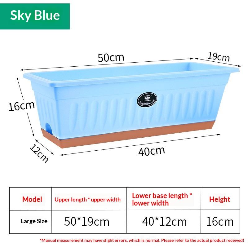 

1Pcs Outdoor Indoor Plant Pot Rectangle Plastic Flower Box With Drainage Large Planter For Garden Window Sill Flowerbed