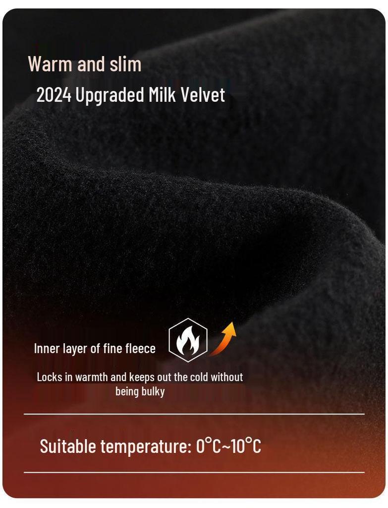 Women's Black High-Waisted Velvet-Lined Skinny Pants for Autumn/Winter 2025