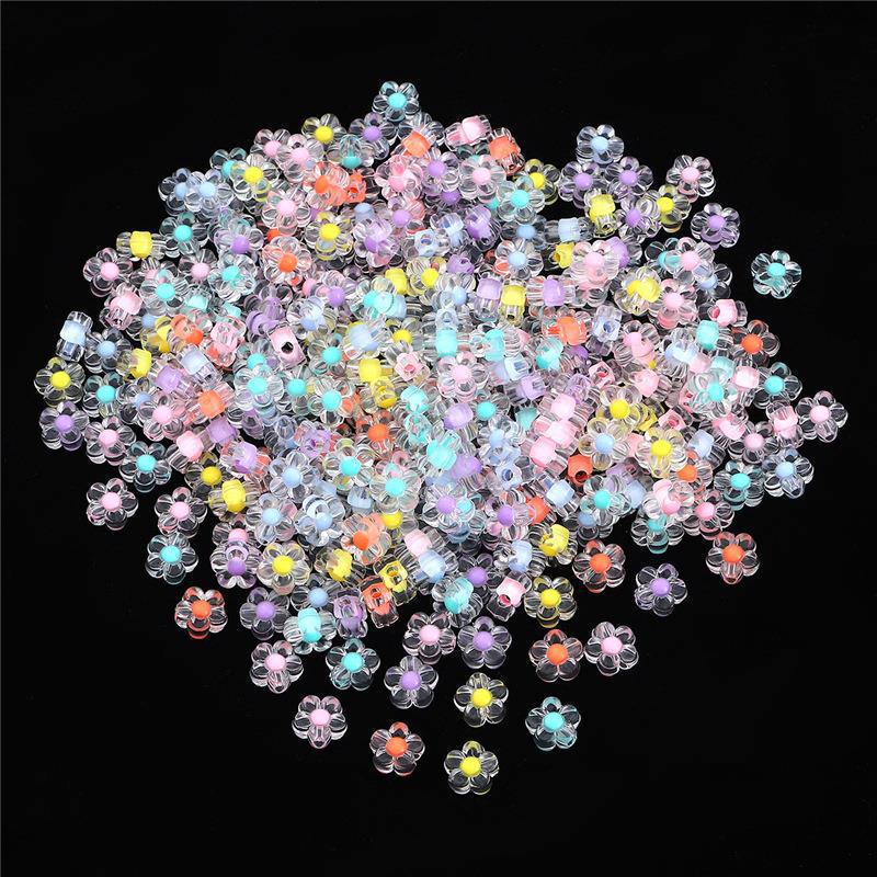 

12mm Transparent Acrylic Flower Beads for DIY Jewelry and Hair Accessories 12mm Pack of 100