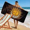 Sun and Moon Celestial Design Beach Towel Quick-drying for Travel Outdoor Sports Jogging Beach and Swimming