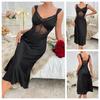 Sexy einfarbiges Satin-Camisole-Nachthemd Reine Begierde Spitze Französischer Stil Premium-Loungewear Klassische elegante Nachtwäsche Inspiriert von zeitloser französischer Mode