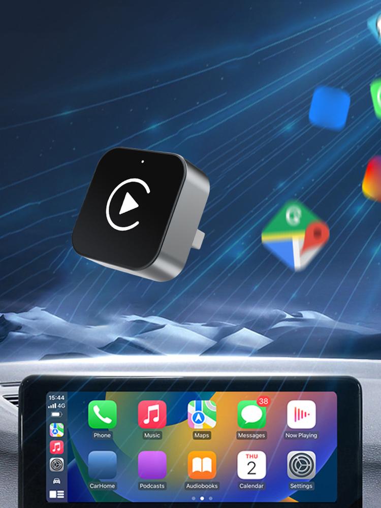 2 in 1 Wireless CarPlay Android Auto Adapter Smart USB Dongle Auto Connect Plug & Play for iPhone and Android Factory Wired Cars