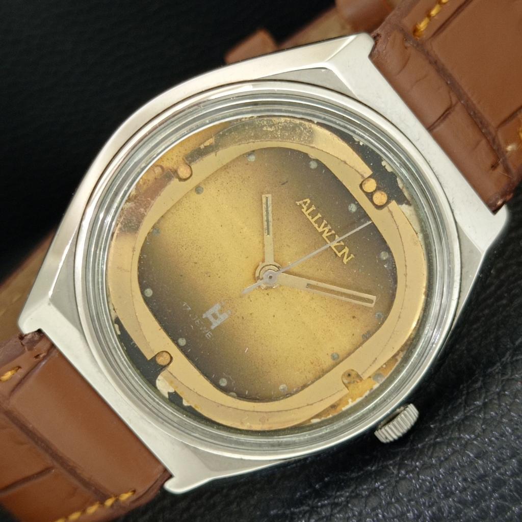 

VINTAGE ALLWYN 6300A HAND-WINDING INDIA MENS ORIGINAL DIAL WATCH a706087-1