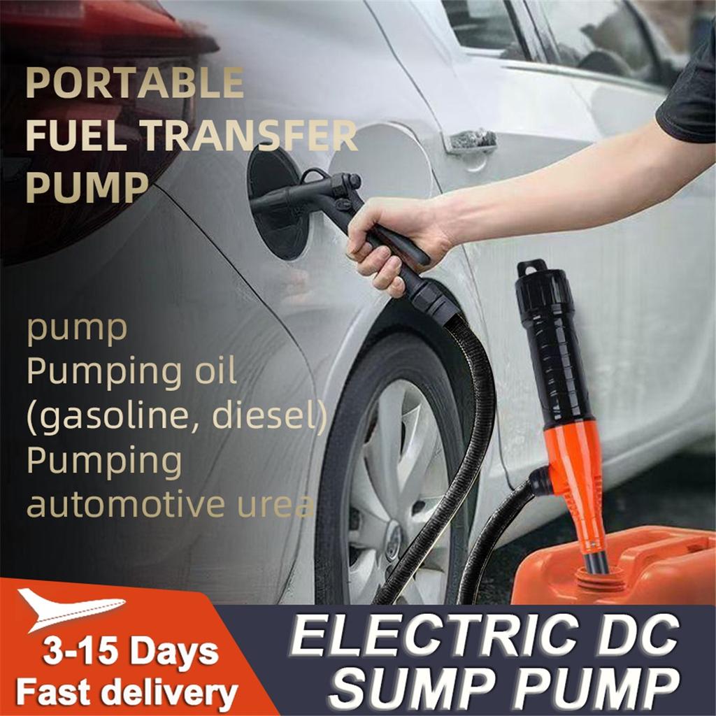 12V Electric Oil/Fuel Transfer Pump Portable Fuel Pump Battery-Powered Liquid Siphon Pump for Cars Trucks Gas Water with Hose