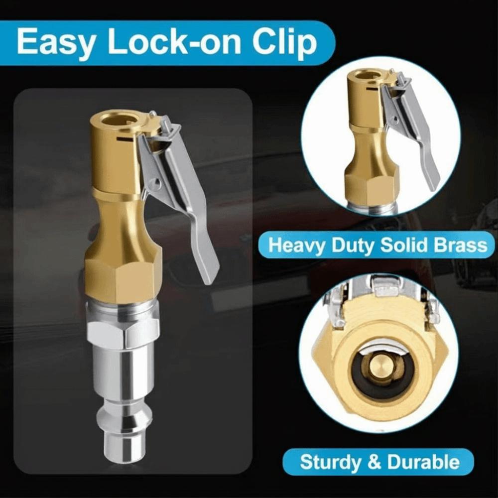 Brass Construction Quick Connector Quick Connect Tire Inflator Adapter Car Tire Inflation