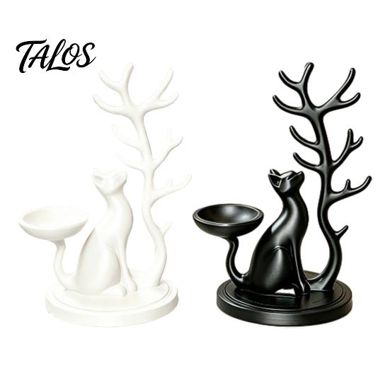 Decorative Trinket Tray Cute Cat Tree Branch Jewelry Organizer, 3D Printed Earring Bracelet Hair Bedroom Dresser Decor Tie Storage Holder, Display