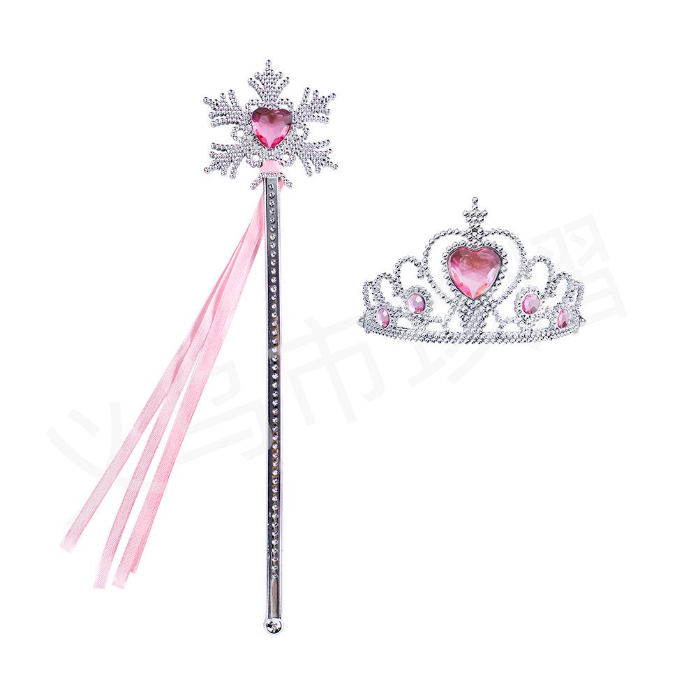 Elsa-Inspired Frozen Princess Accessory Set: Crown, Magic Wand, Necklace, Gloves, and Ring