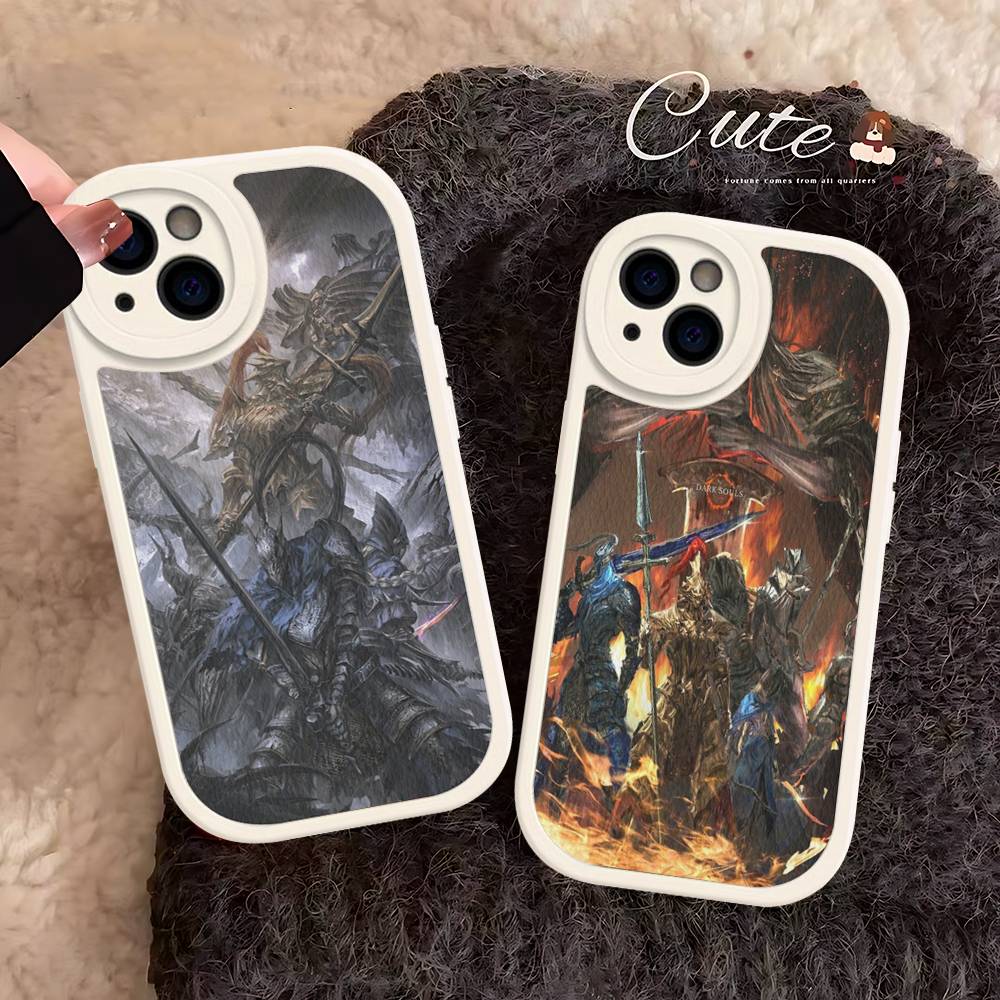 Game D-Dark S-Souls Phone Case For iPhone 16 15 14 13 12 11 Pro Max Plus Leather Shockproof Cover