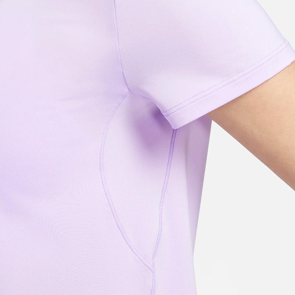 Nike One Classic Casual Solid Color Crew Neck Short Sleeve T-Shirt Women Tops Purple FN2799-512