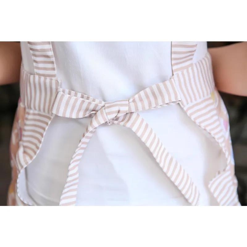 1pcs Dirty Resistant Sleeveless Print Apron Cotton Kitchen Bib with Adjustment Belt for Cooking Cleaning Home Use