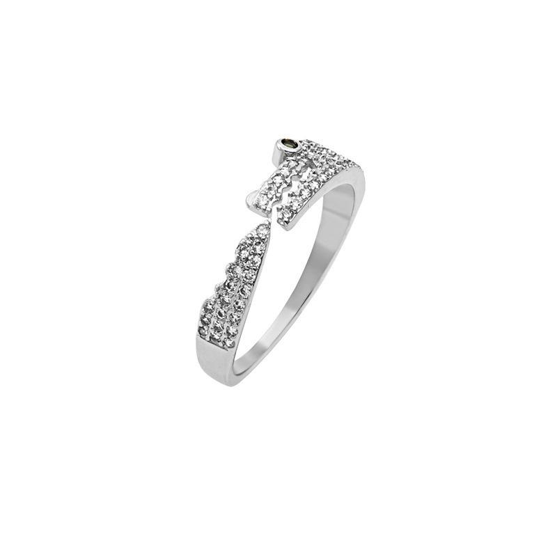 Temperament Simple Design Sense Niche Ring, Fashionable Personality High Sense Diamond Ring Women