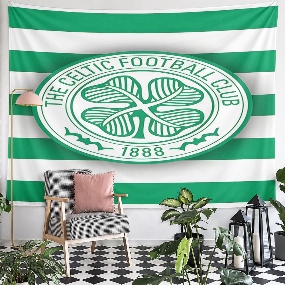 Celtic Football Club Logo Design Pattern Wall Hanging Tapestry Decorative Tapestry Home Decor for Bedroom and Living Room
