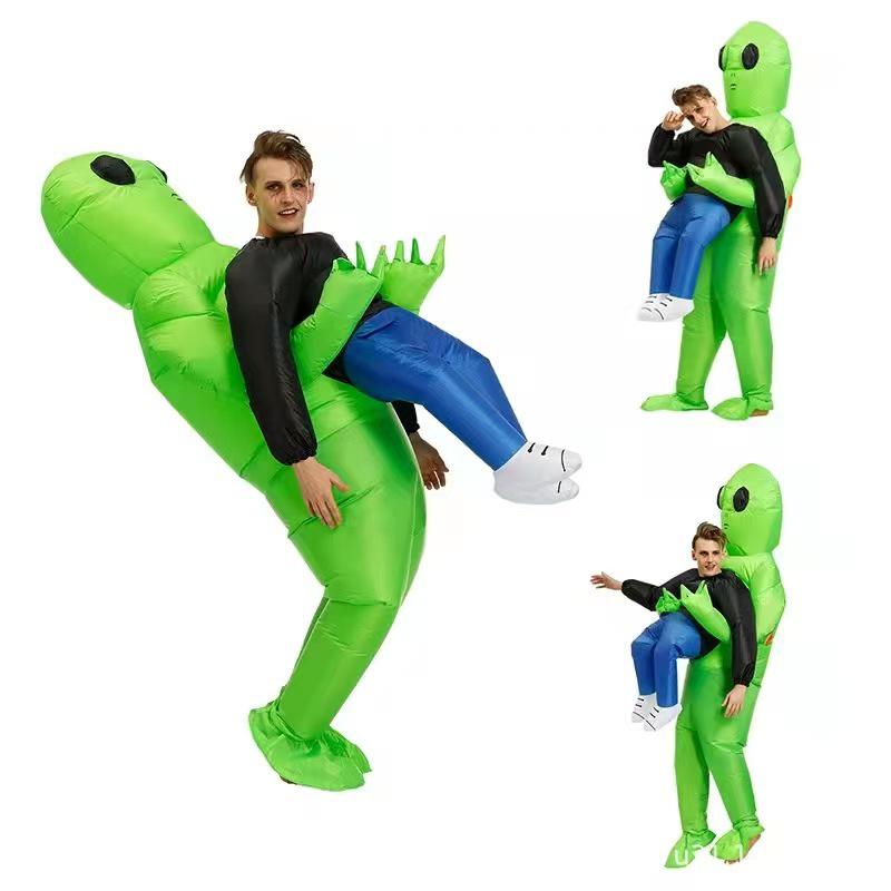 Aufblasbares Alien-Kostüm für Halloween - Maskottchen-Party-Outfit für Erwachsene und Kinder