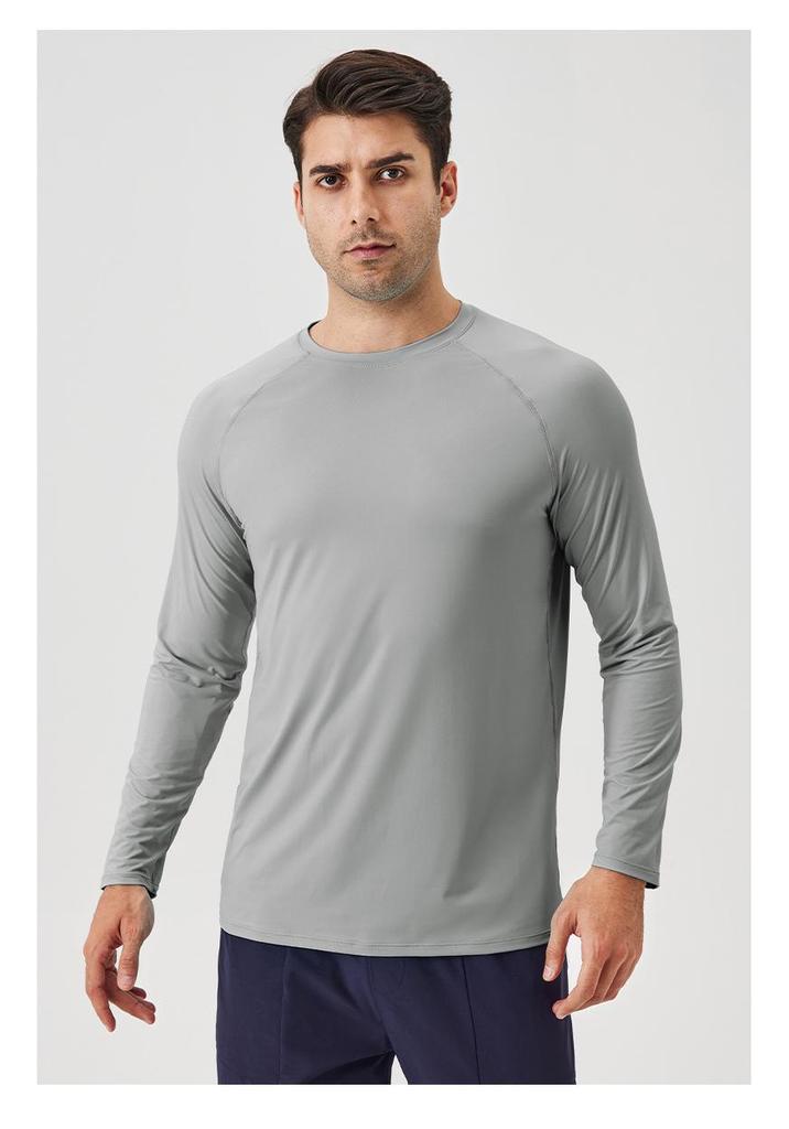 Men's Breathable Ice Silk Sun Protection Long Sleeve Running T-shirt