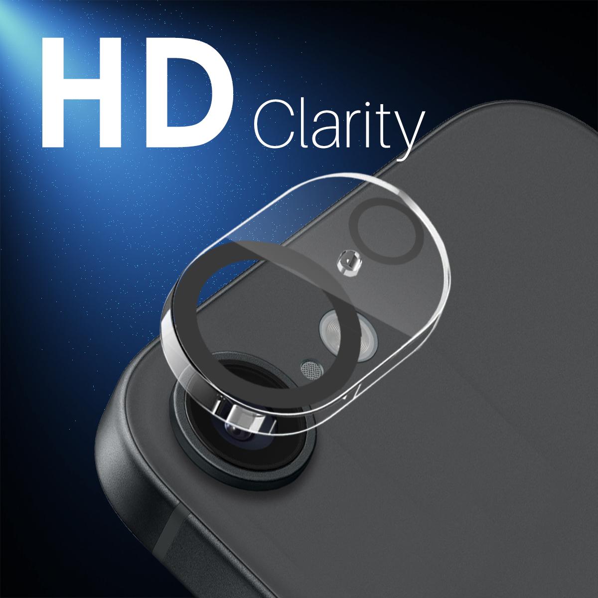 

NORTHJO For iPhone 16e Black Circles Camera Lens Protector Tempered Glass HD Clear 3D Full Coverage Type A