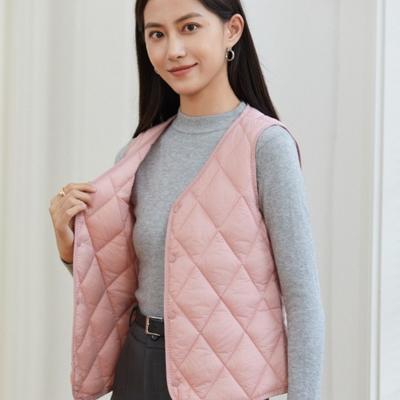 Autumn/Winter Down-Filled Cotton Waistcoat Liner Women's Lightweight Warm Inner Vest Form-Fitting Slimming Underwear Waistcoat