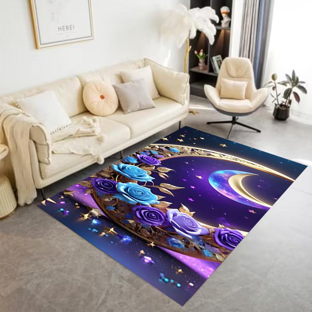 Sun and Moon Design Rug Home Carpet Non Slip Office Decor Gift Living Room Bedroom