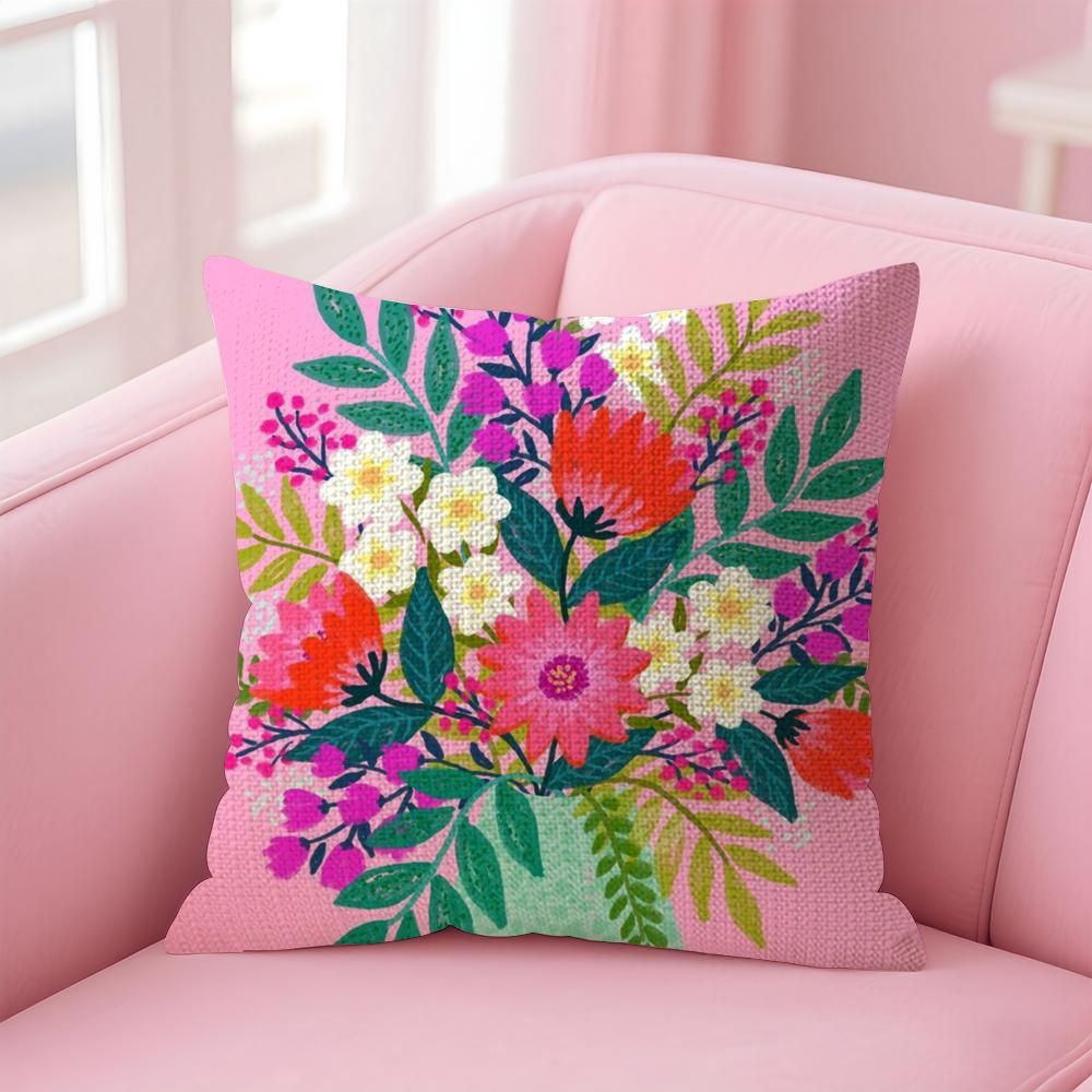 

Artistic Potted Plants Cushion Cover Natural Linen Pillow Case DoubleSided Print Decorative Sofa Pillowcase Home Decor Gift 30x30cm