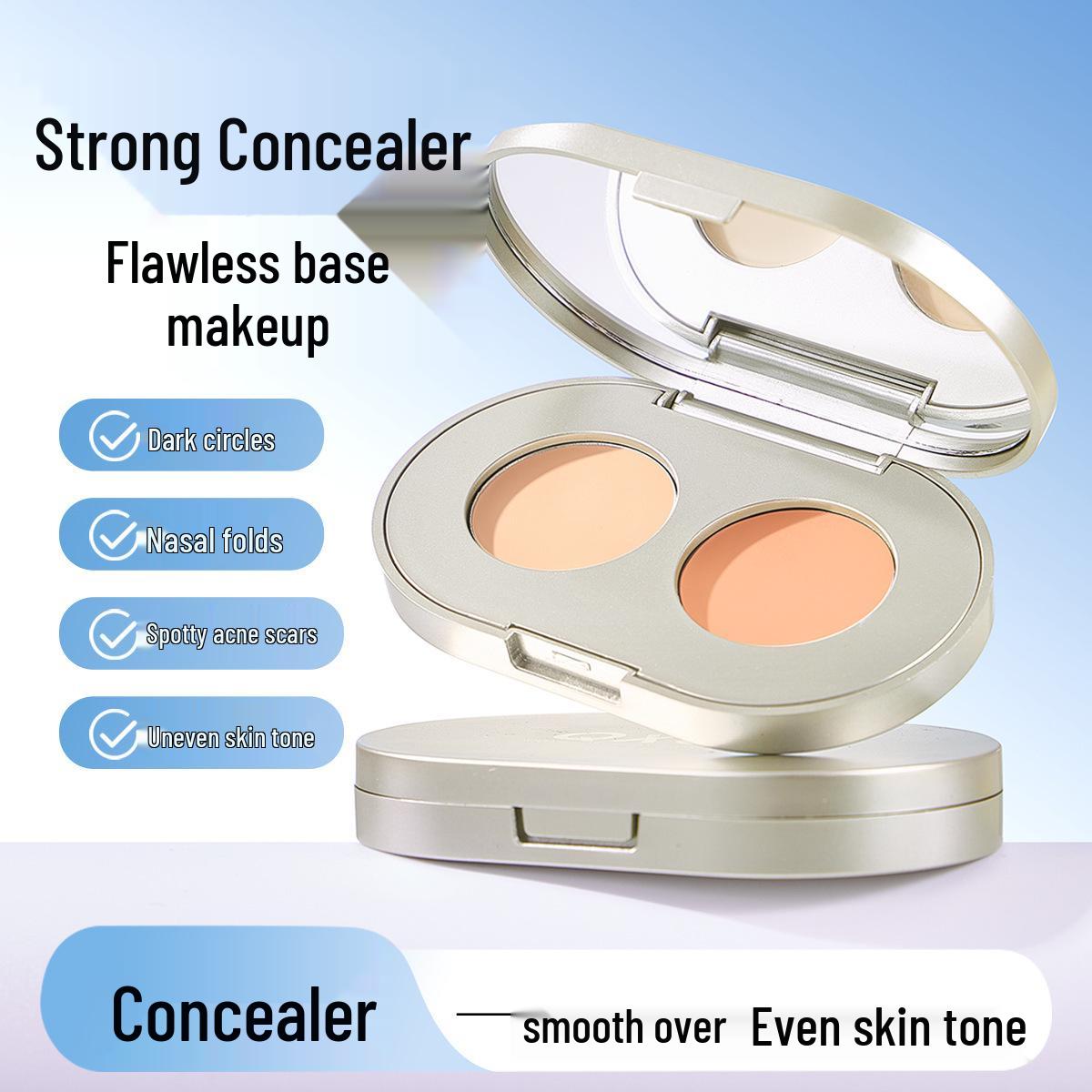 

QXQY Aqua Flawless Waterproof Concealer: Two-Tone Palette for Dark Circles, Blemishes, Acne Scars, Non-Caking Formula