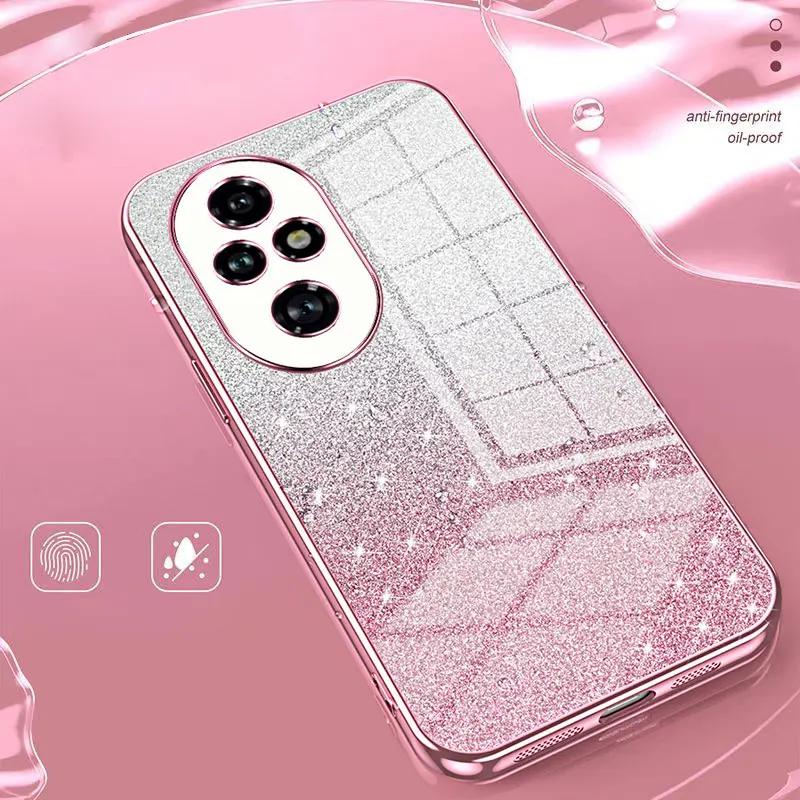 Honor200 5G Fashion Plating Bling Glitter Case For Huawei Honor 200 Lite X8 X6 X6s X8a Shockproof Shiny Case Honor200pro Cover
