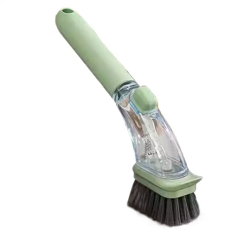 

Cleaning Brush Kitchen Bowl Brush Cleaning Sponge Reusable Liquid Long Handle Dispenser Cleaning Tool Jar Brush зелёный