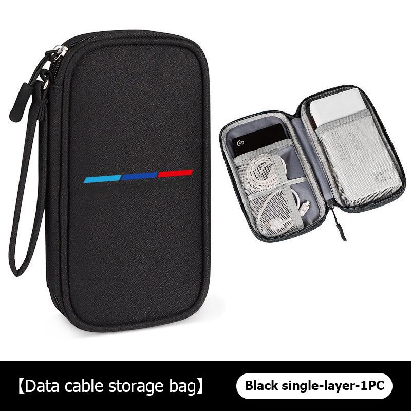 Universal Car Travel Portable Data Cable Storage Bag Accessories For BMW Performance M2 M3 M4 X1 X3 X4 X5 E87 X7 E91 G20