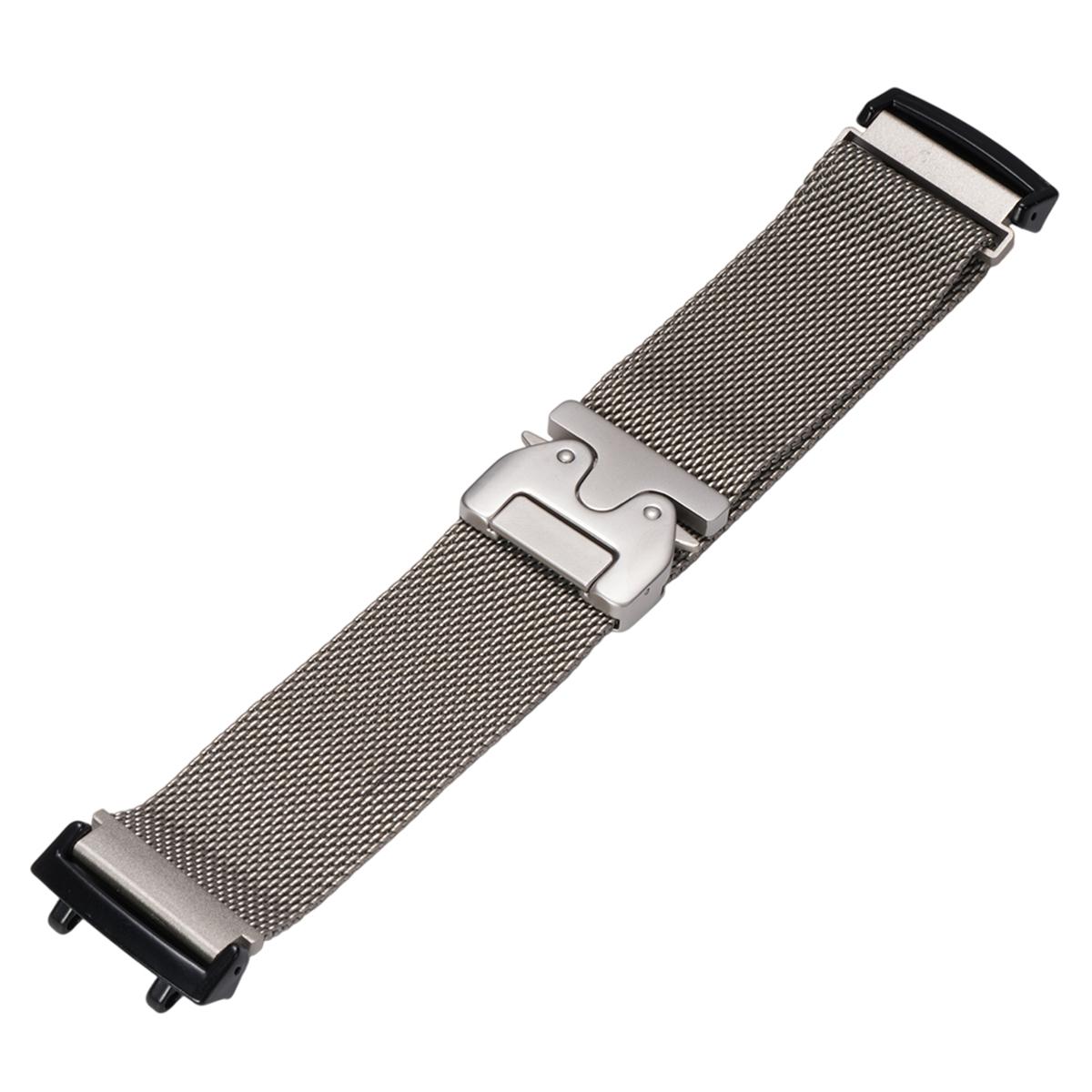 

For Huami Amazfit T-Rex 2 Strap Parachute Clasp Milanese Stainless Steel Watch Band B