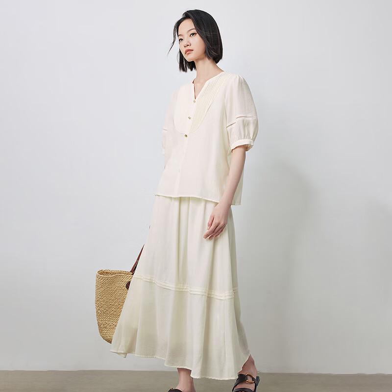 French Chic Acetate Shirt & Skirt Two-Piece Set