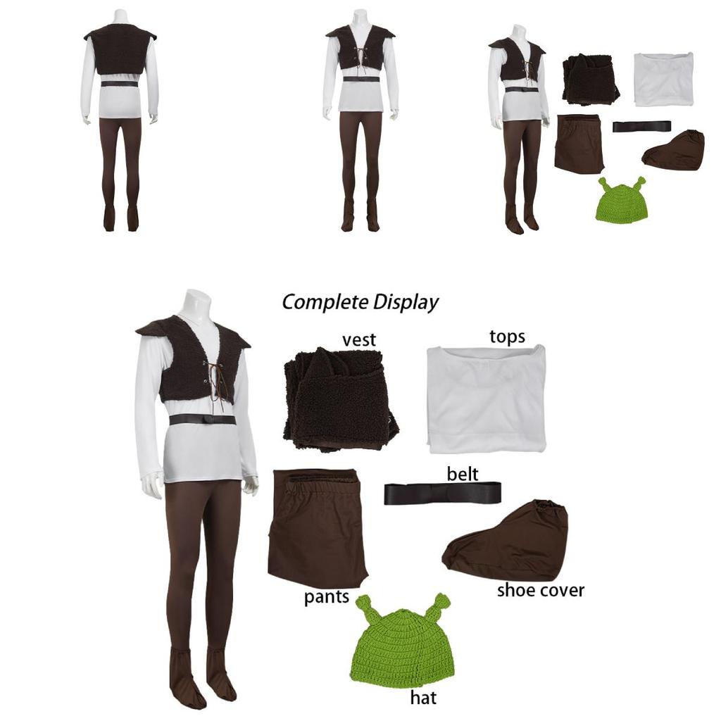 Shrek-inspiriertes Cosplay-Kleidung aus Polyester für Kostümpartys und Veranstaltungen