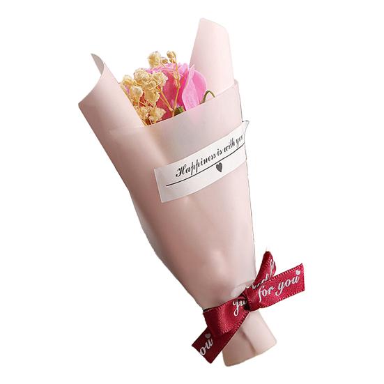 Valentine's Day Fake Mini Bouquet Artificial Aromatherapy Soap Rose Bouquet Simulation Dried Baby Breath Flower Gifts for Mom Women Wife