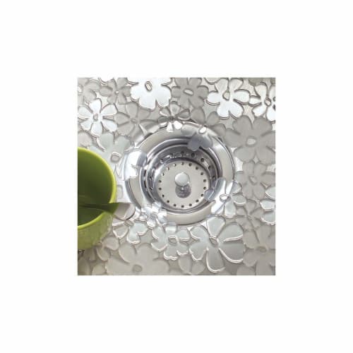 Interdesign Sink Mat, Floral Pattern, Clear, Small, 60860EJ