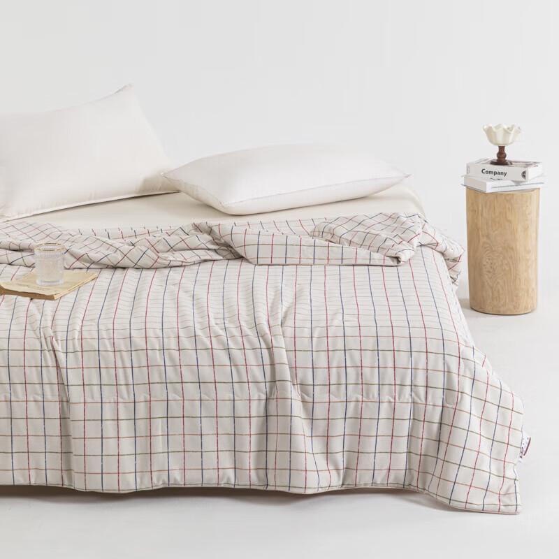 Muji Plaid Textured 100% Cotton Summer Quilt