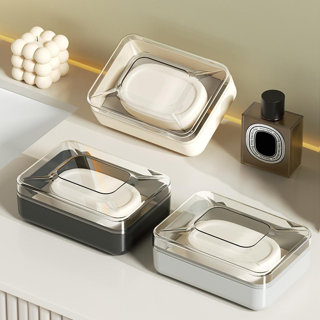 Portable Soap Holder PET Soap Container with Lid for Dust Protection for Bathrooms Kitchens and Travelers