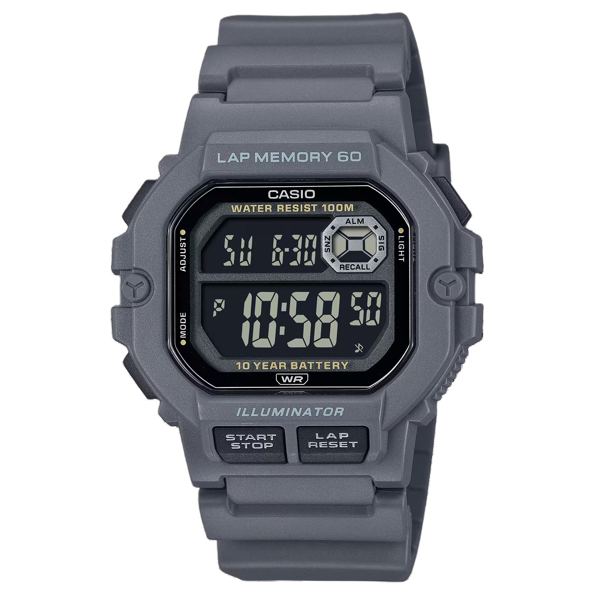 

CASIO STANDARD 100m Waterproof Quartz Movement Resin Strap Watch Unisex Black Dial WS-1400H-8BV Black Dial