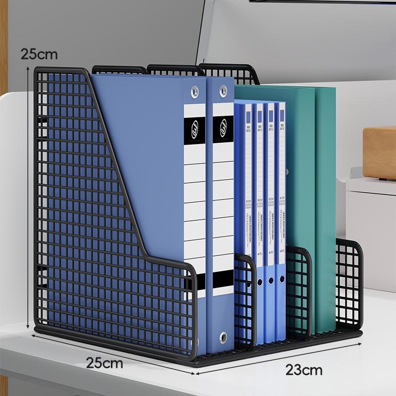 Office Desk Organizer: Metal File Storage Rack and Folder Box for Efficient Document Collection