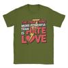 Lustige T-Shirts für Männer: Das Einzige, was mächtiger ist als Hass, ist Liebe, Rundhals, Baumwolle, Kurzarm, Geschenk