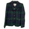 Brooks Brothers 100213867 Green x Blue Wool Blend Boucle Black Watch Single 3 Button Jacket Jacket 2 Green x blueUsed