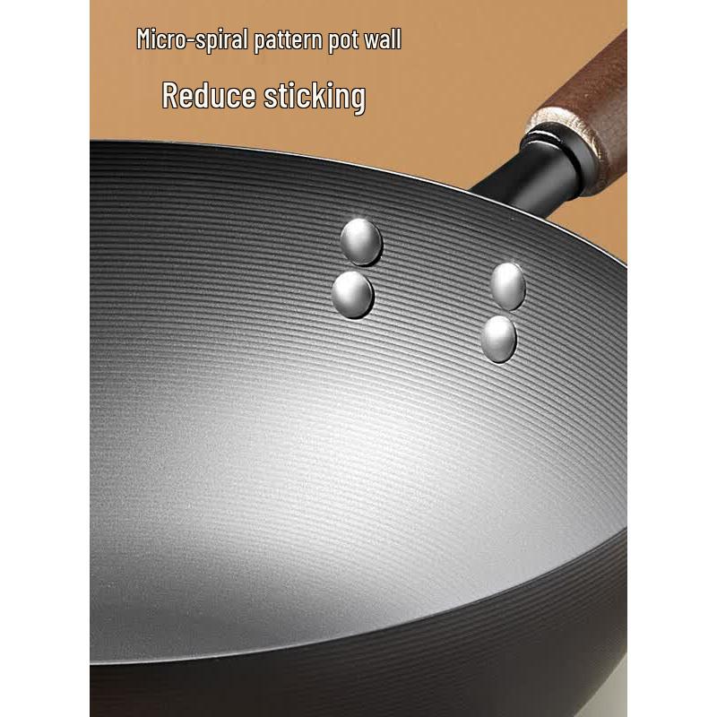 COOKER KING No-Coating Wrought Iron Stir-Fry Wok