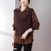 Large Size Shirt for Women Loose Design Knitted Long Sleeved Fashionable Shirt