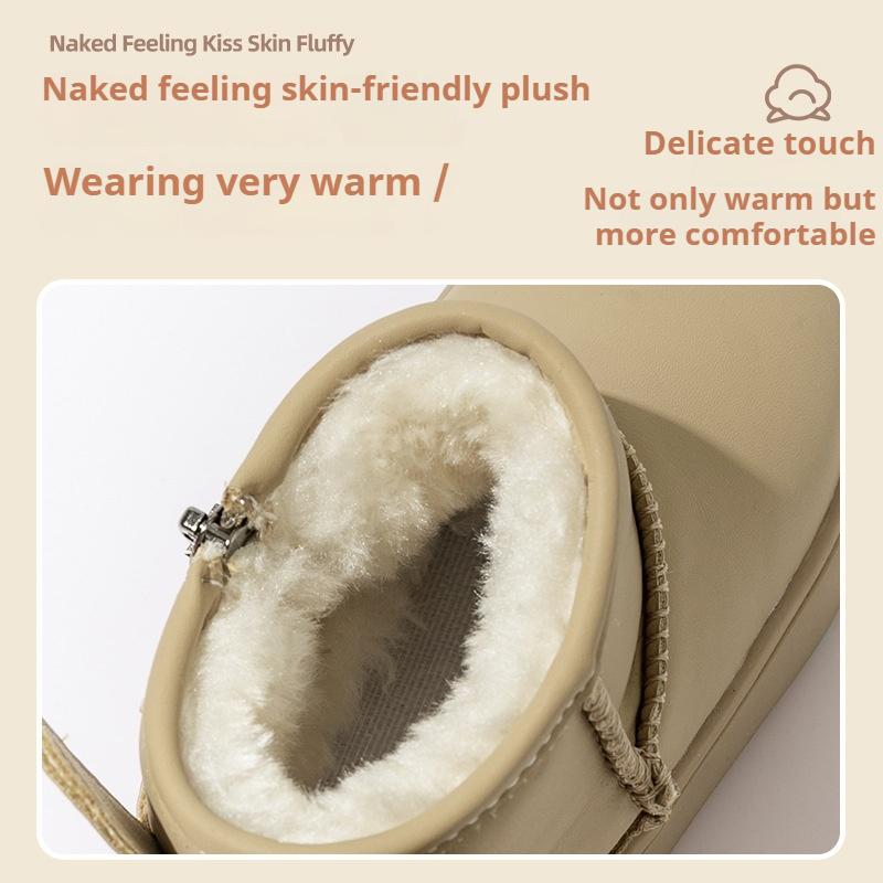 Παιδικές Φλις Ζεστές Βαμβακερές Μπότες Παιδικές Ψηλές Μπότες Χιονιού Παιδικές Μονόχρωμες Φλις Χειμερινές Μπότες