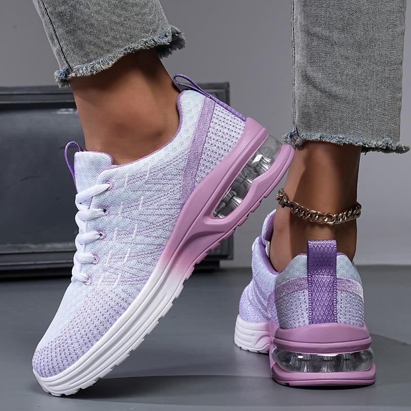 Fashion Purple Sport Shoes Women Running Shoes Breathable Air Cushion Mesh Sneakers Anti-slip Gym Trainers Jogging Athletic Shoes Big 42