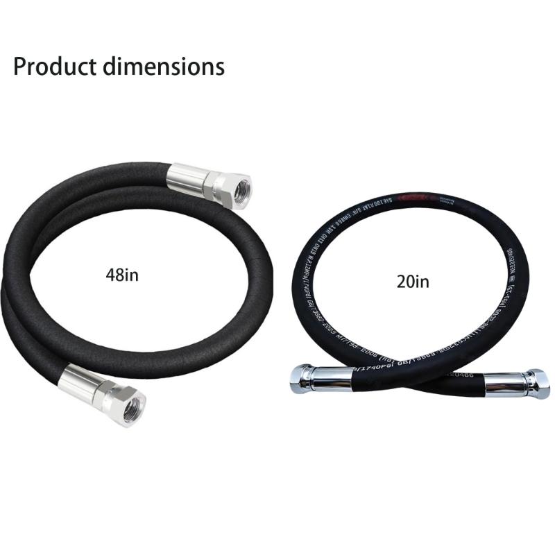 Industrial Grade 1/2 Inch NPT Compressor Jumper Hose with High Pressure & Temperature Resistance for Air Systems
