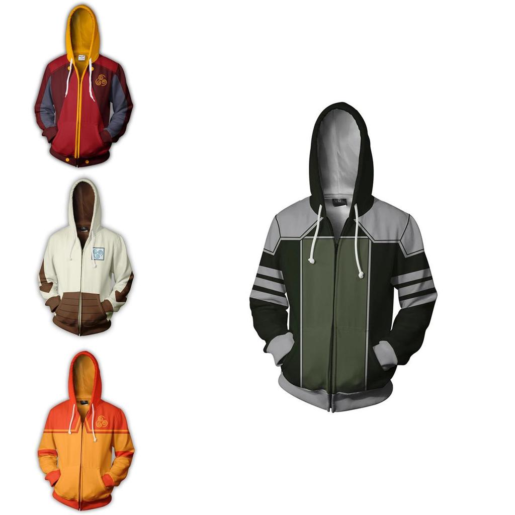 Avatar The Last Airbender Hoodie Cosplay Costume With Bright Printed Graphic And Zipper Closure For Men Women And Teens