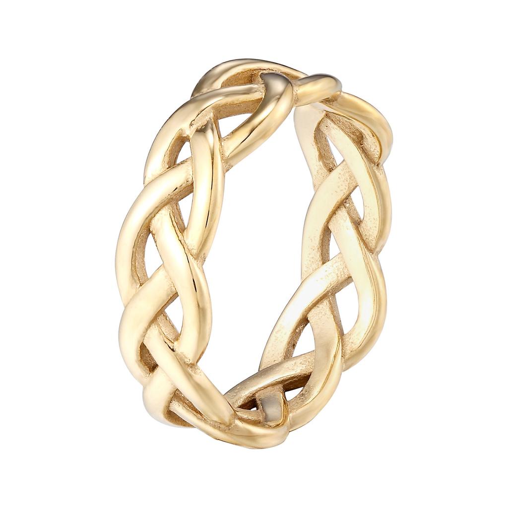 New Chinese-style Hollow Chain Ring, Titanium Steel Electroplating Stacked Ring Women's Non-fading Fringed Accessories